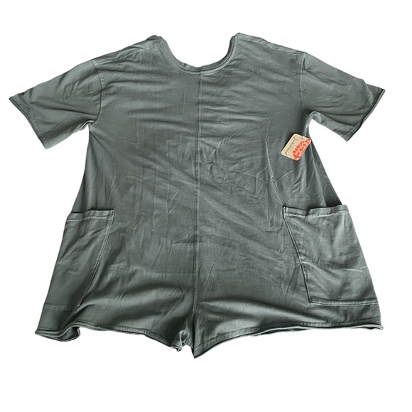 Free People Movement Hot Shot Tee Romper Summer Storm Pale Blue Size XS NWT - Picture 3 of 6